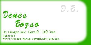 denes bozso business card